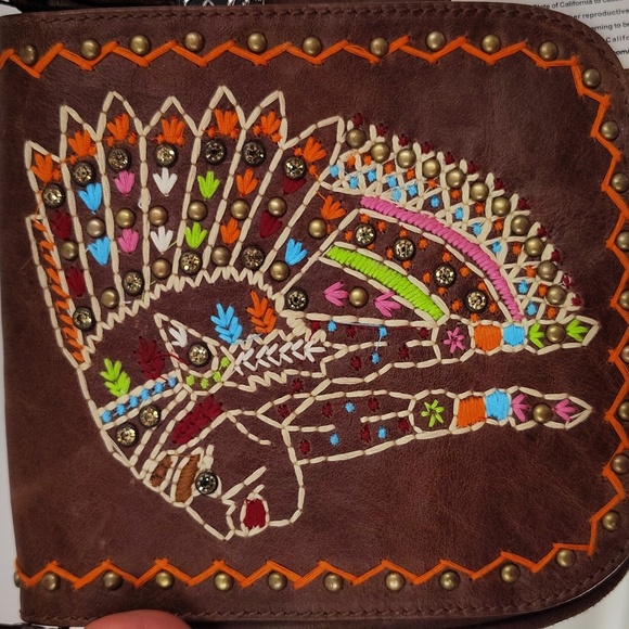 Montana West Native American Coffee Leather Crossbody Bag NWT - Picture 9 of 12